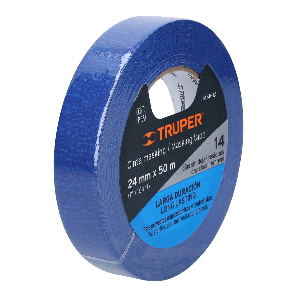 Cinta masking tape azul de 1' x 50 m para pintor, Truper