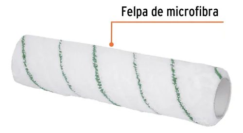 Felpa p/rodillo, microfibra 9x3/8', superficies poco rugosas