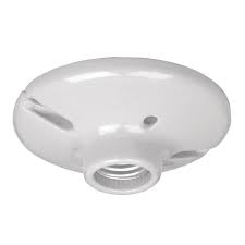 Portalámpara de porcelana, 4-1/2', redonda, Volteck