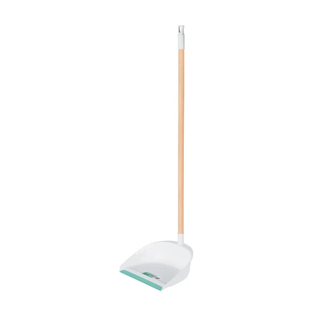 Recogedor plástico con bastón de madera, KLINTEK