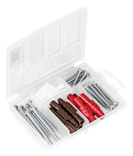 Estuche 26 taquetes 3/16', 1/4', 5/16', c/pijas #6, #8, #10