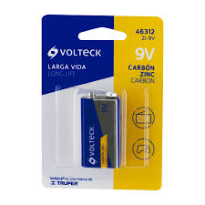 Blíster con 1 pila zinc-carbón 9 V, VOLTECK
