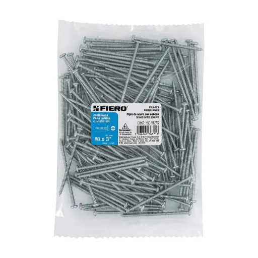 [PILA-8X3] Bolsa con 150 pijas para lámina, #8 x 3', Fiero