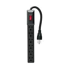 [MUL-6EN] Multicontacto 16 AWG doméstico económico 6 entradas, negro