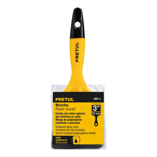 [BRP-3] Brocha uso general de 3' con mango de plástico, Pretul