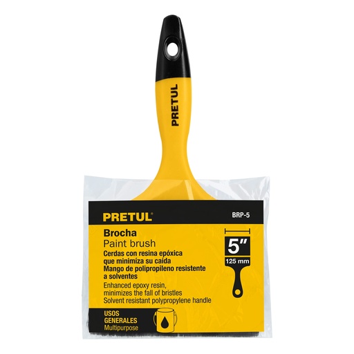 [BRP-5] Brocha uso general de 5' con mango de plástico, Pretul