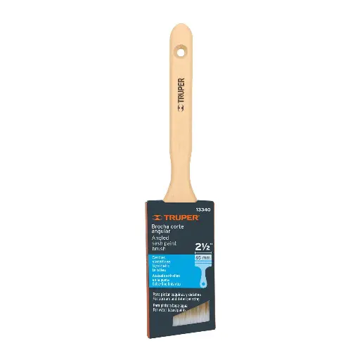 [BRT-2-1/2AS] Brocha cerdas sintéticas 2-1/2' corte angular, mango madera